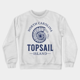 Topsail Island, NC Summertime Vacationing Seashell Crewneck Sweatshirt